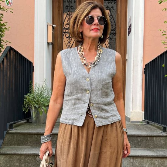 Handgemaakt buffelhoorn collier. Geborstelde finish. Mat, 116cm. Licht van gewicht