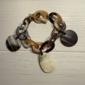 Buffelhoorn bedelarmband geschakeld. Lichtgewicht. Matte finish