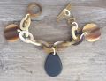 Buffelhoorn bedelarmband geschakeld. Lichtgewicht. Matte finish