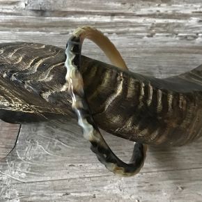 Prachtige facet geslepen armband buffelhoorn. Glans afwerking. Licht in gewicht.